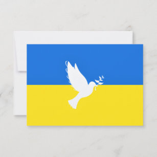 Carte du drapeau ukrainien Peace Dove - Liberté - 