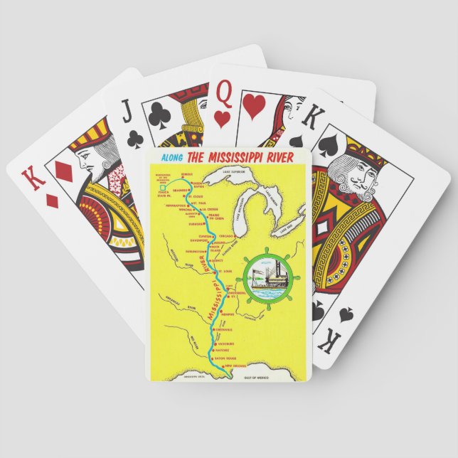 Carte du fleuve Mississippi Cartes de jeu (dos)