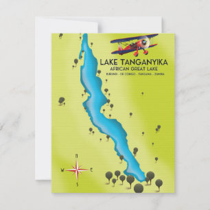 Carte du grand lac africain du lac Tanganyika