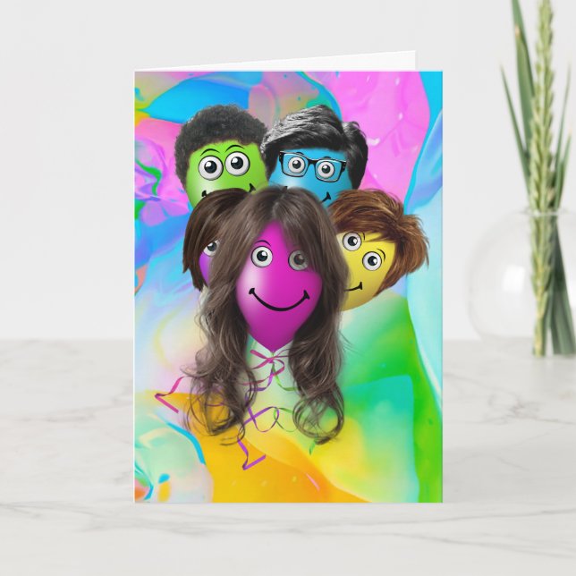 Carte Du Groupe Ballons d'anniversaire (Devant)