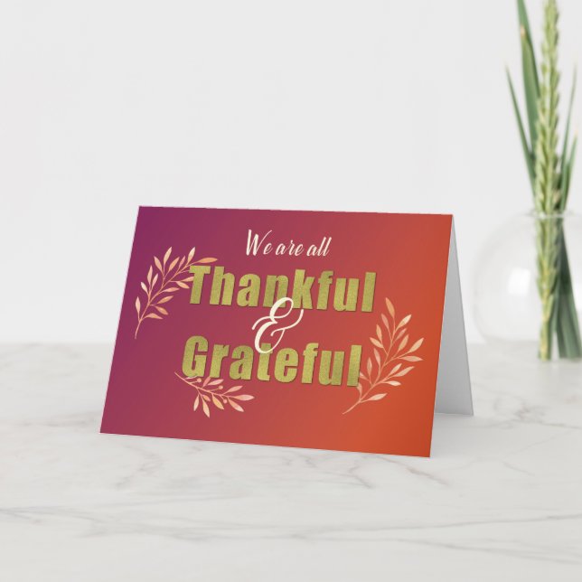 Carte Du groupe Grateful & Thanksgiving (Devant)