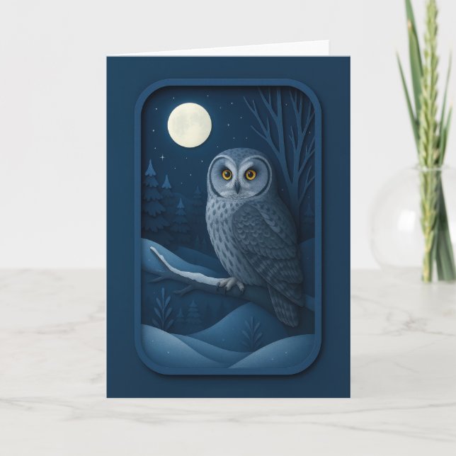 Carte du Harfang des neiges au clair de lune (Devant)