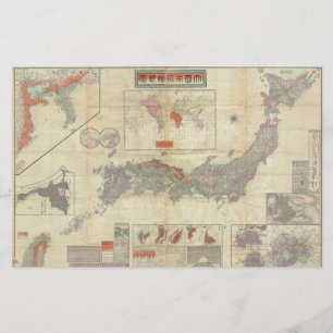 Carte du Japon impérial 1895 Meiji 28