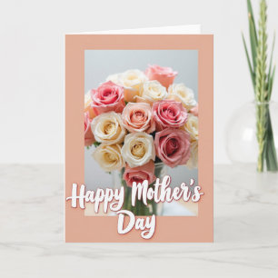 Carte du jour avec bouquet floral rayé