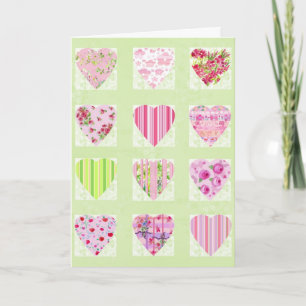 Carte du jour de CollageValentine rose de coeurs