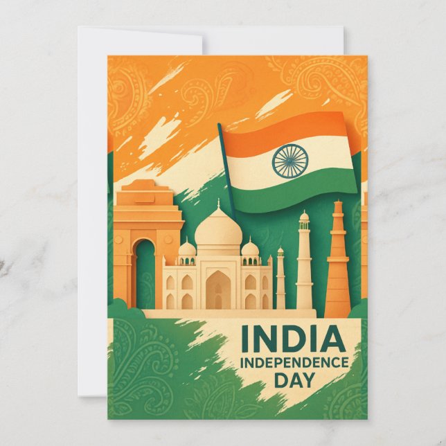 Carte du jour de l'indépendance de l'Inde (Devant)