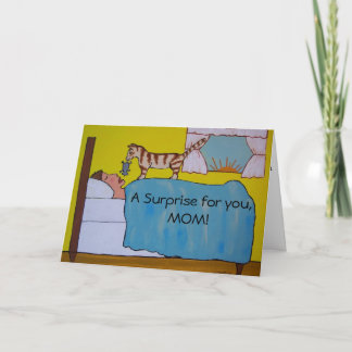 Carte du jour de mère de chat de bande dessinée