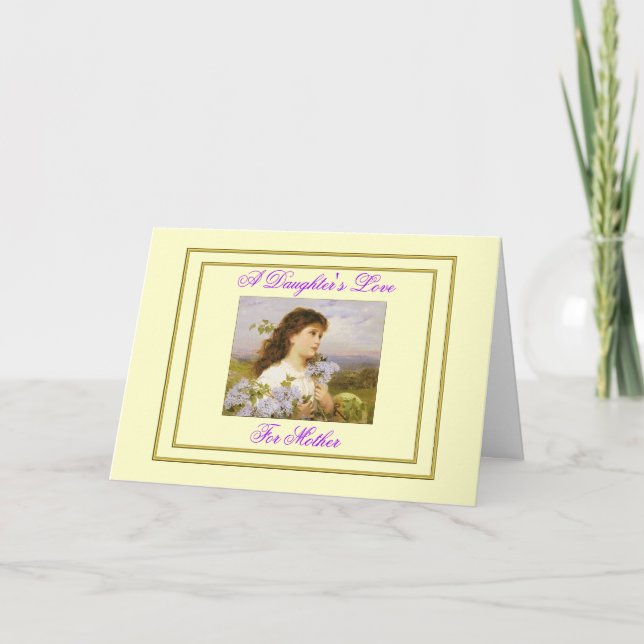 Carte du jour de mère de l'amour d'une fille (Devant)