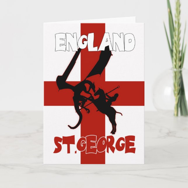 Carte du jour de St George - St George et dragon (Devant)