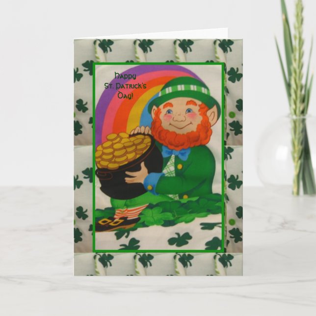 Carte du jour de St Patrick heureux de shamrocks (Devant)