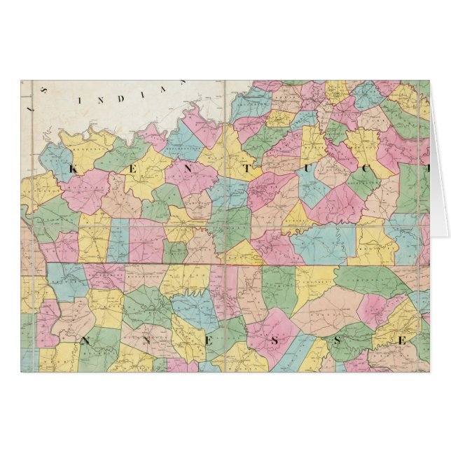 Carte du Kentucky et du Tennessee (Devant horizontal)