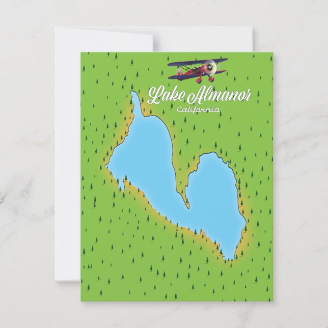 Carte du lac Almanor California USA (Devant)