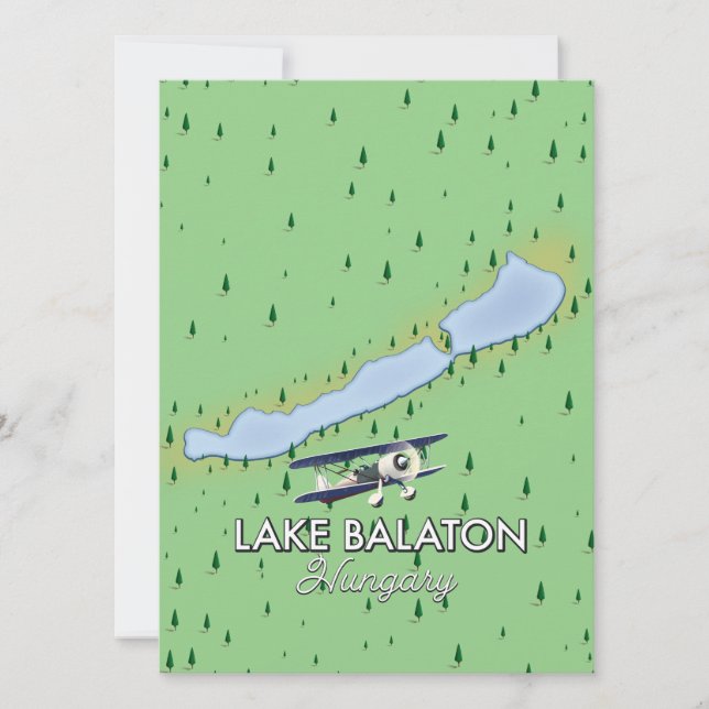 Carte du lac Balaton en Hongrie (Devant)