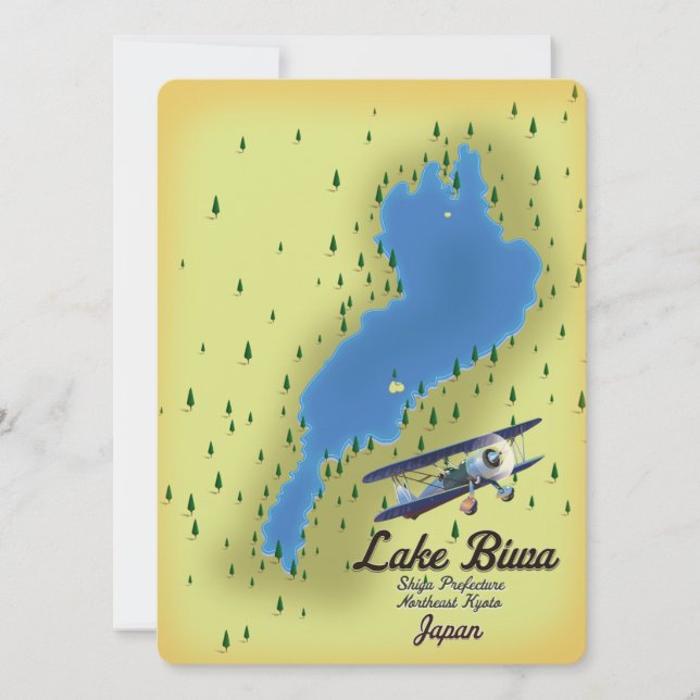 Carte du lac Biwa Japon (Devant)