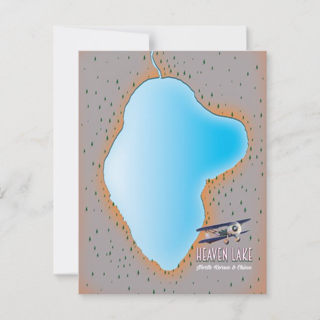 Carte du lac Céleste Corée du Nord & Chine (Devant)