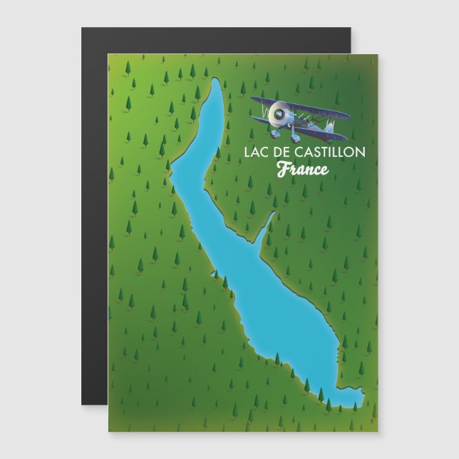 Carte du Lac de Castillon France (Devant / Derrière)