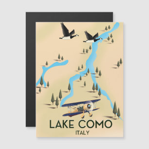 Carte du lac de Côme Italie poster de voyage