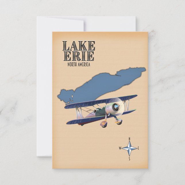 Carte du lac Érié en Amérique du Nord (Devant)
