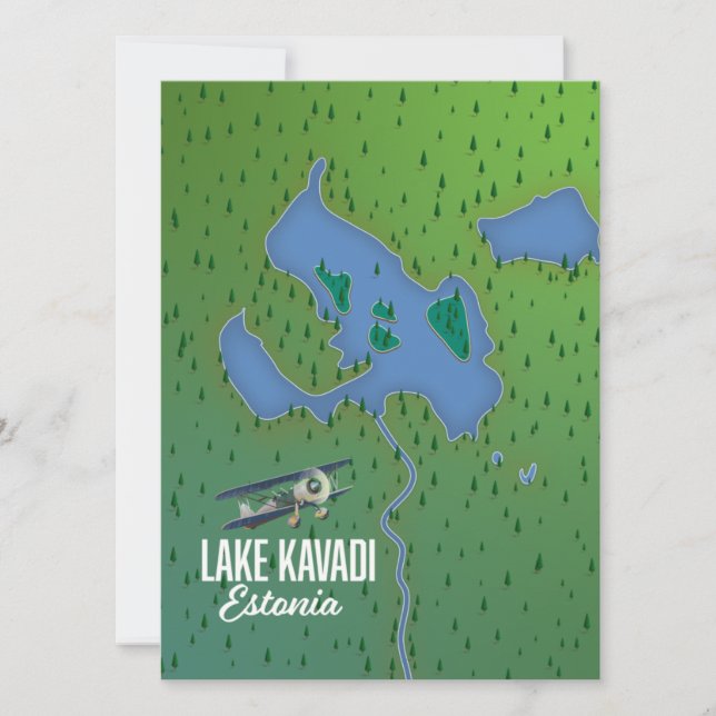 Carte du lac Kavadi en Estonie (Devant)