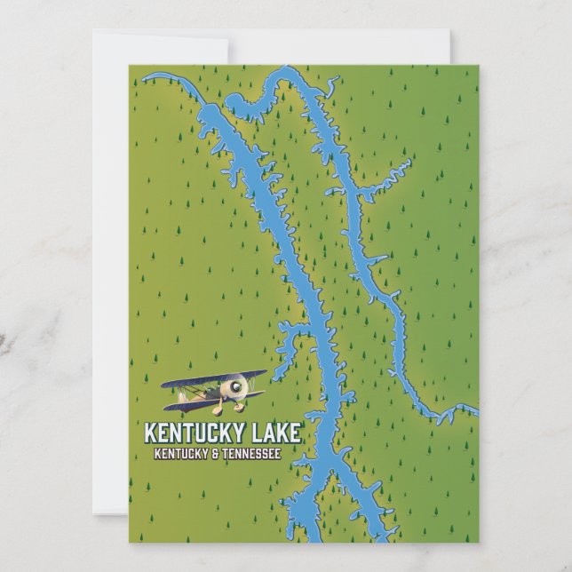 Carte du lac Kentucky USA (Devant)