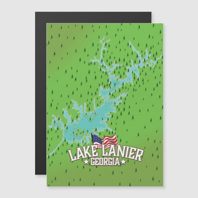 Carte du lac Lanier Georgia (Devant / Derrière)