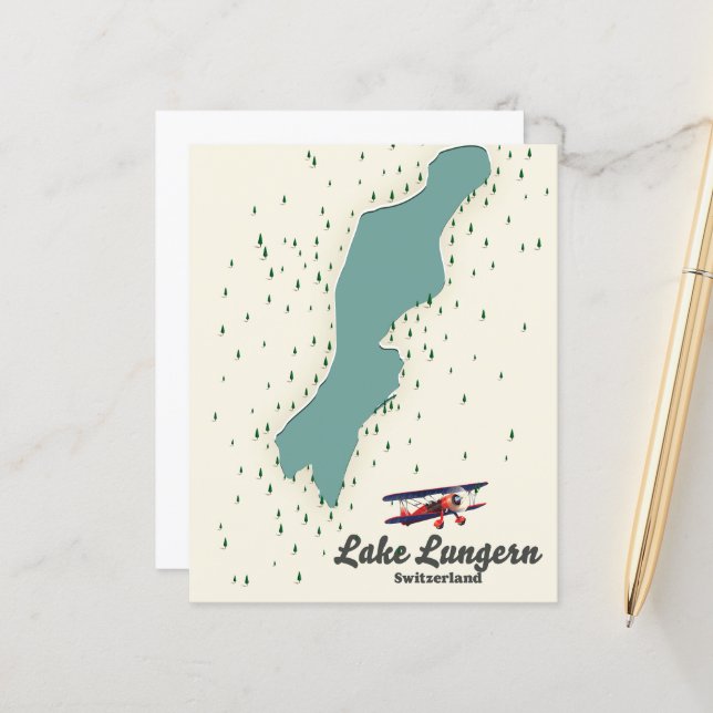 Carte du lac Lungern Suisse (Devant/Arrière en situation)