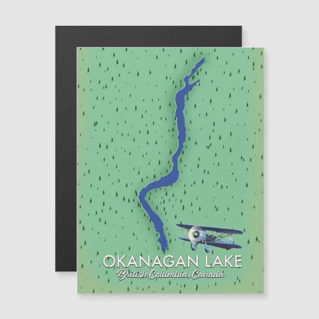 carte du lac Okanagan Colombie-Britannique Canada (Devant / Derrière)