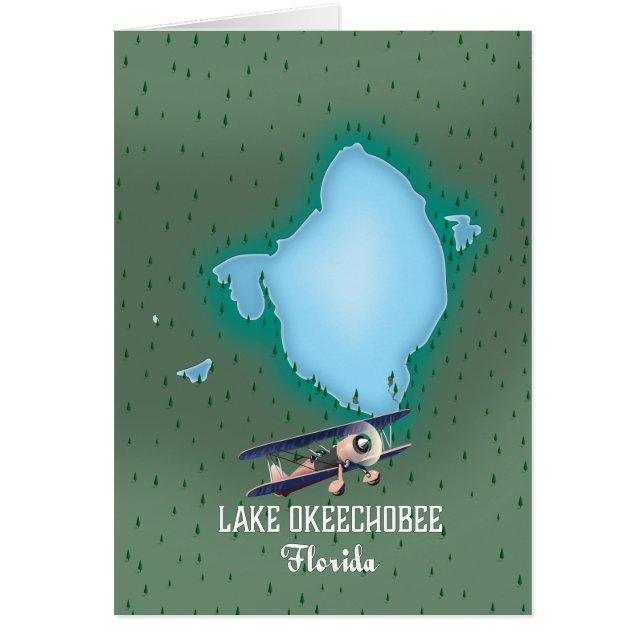 Carte du lac Okeechobee en Floride. (Devant)