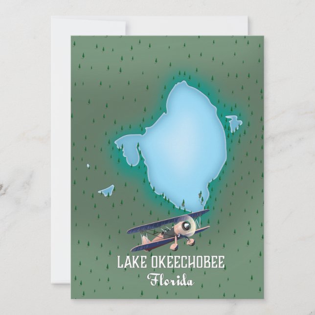 Carte du lac Okeechobee Floride. (Devant)