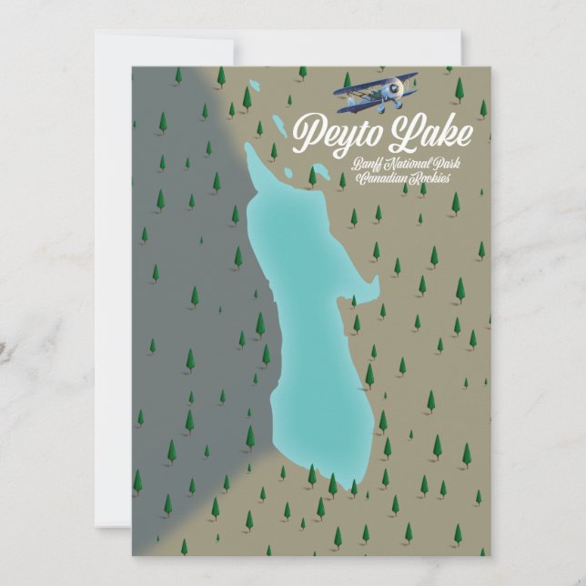 carte du lac Peyto dans les Rocheuses canadiennes (Devant)