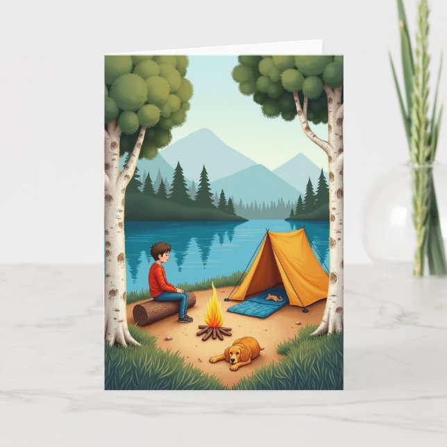 Carte du lac pour la Fête des pères tranquille (Devant)
