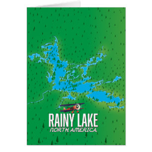 Carte du lac Rainy d'Amérique du Nord