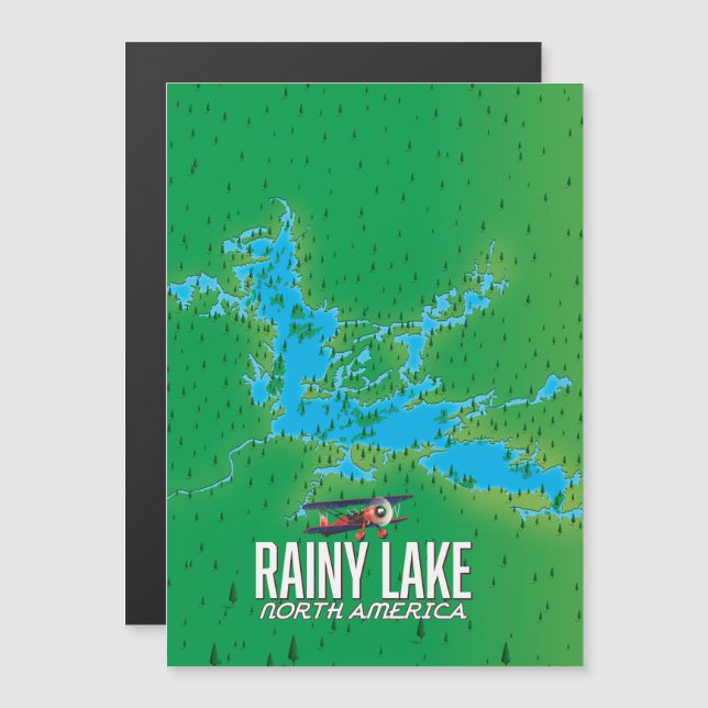 Carte du lac Rainy d'Amérique du Nord (Devant / Derrière)
