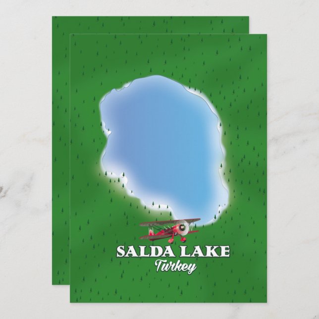 Carte du lac Salda Turquie (Devant / Derrière)