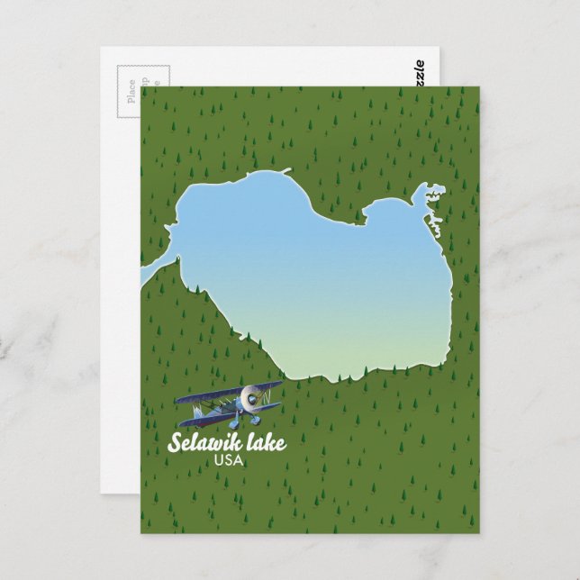 Carte du lac Selawik Alaska (Devant / Derrière)