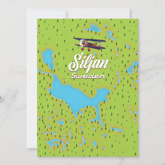 Carte du lac Siljan Suède (Devant)