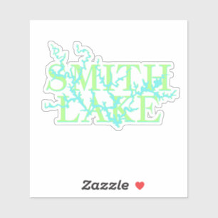 Carte du lac Smith Sticker bleu et vert