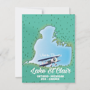 carte du lac St Clair USA Canada