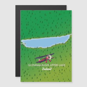 carte du lac supérieur de Glendalough en Irlande