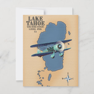 Carte du lac Tahoe Sierra Nevada California Nevada