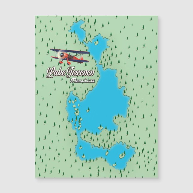 Carte du lac Texcoco au Mexique (Devant)