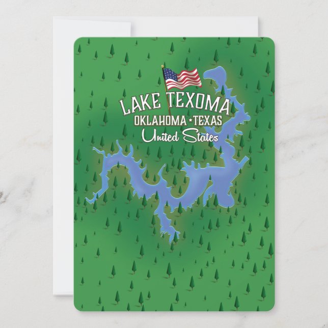Carte du lac Texoma aux États-Unis. (Devant)