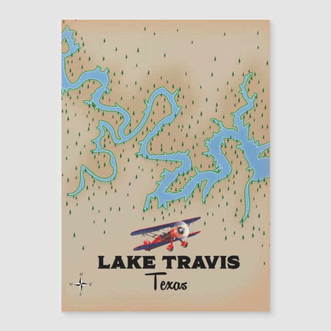 Carte du lac Travis Texas (Devant)