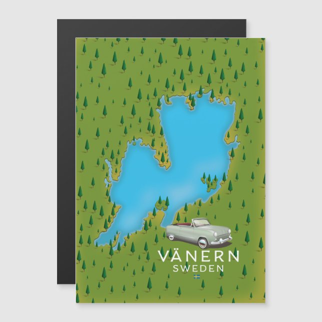 carte du lac Vänern en Suède (Devant / Derrière)
