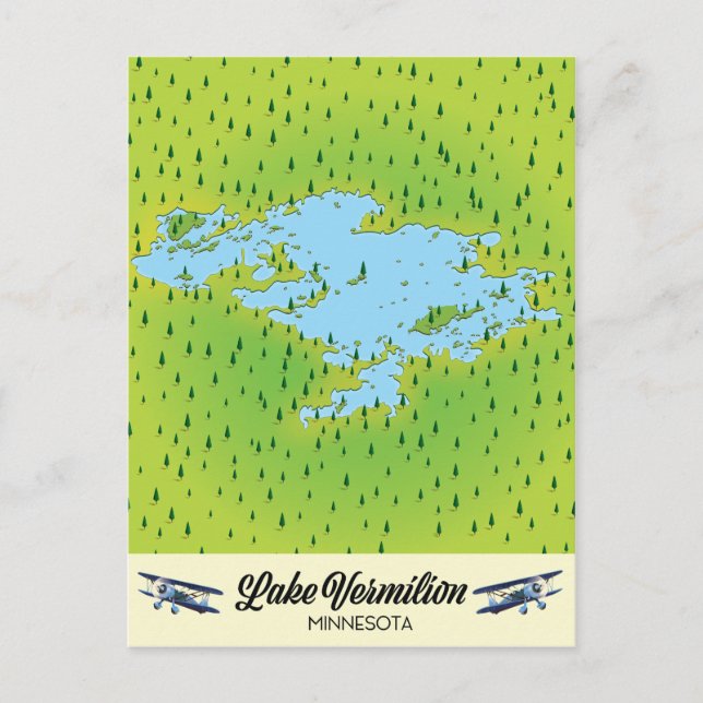 Carte du lac Vermilion Minnesota (Devant)