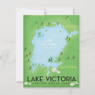 Carte du lac Victoria - Afrique Grand Lac art de v
