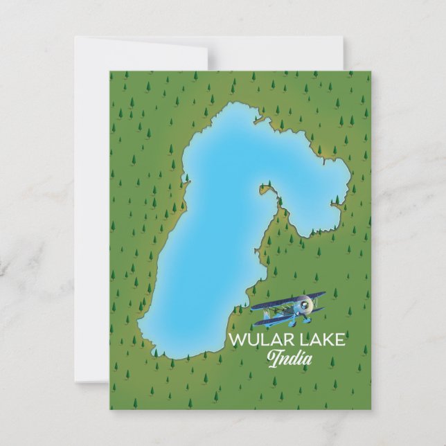 Carte du lac Wular Inde (Devant)
