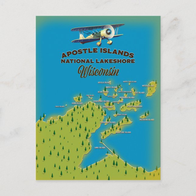 Carte du Lakeshore national des îles Apôtres (Devant)