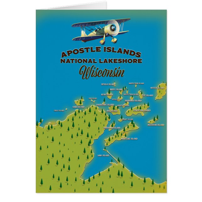 Carte du Lakeshore national des îles Apôtres (Devant)