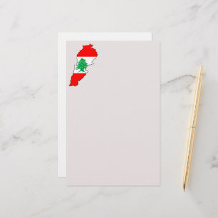 Carte du Liban avec drapeau